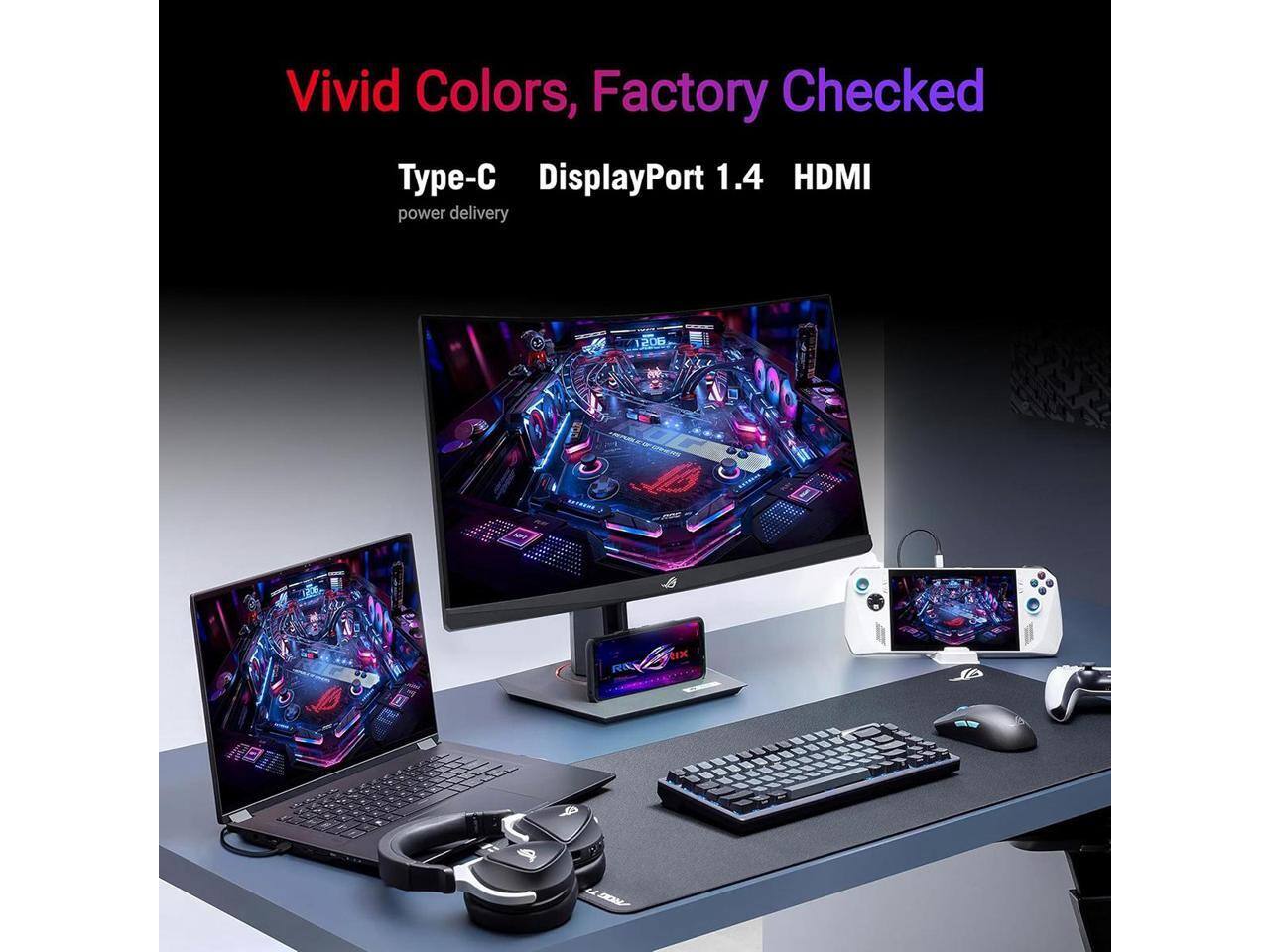Vivid Colors, Factory Checked

Type-C DisplayPort 1.4 HDMI power delivery