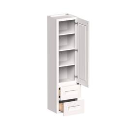 Boyel Living - 15-in W x 60-in H x 12-in D Shaker RTA Kitchen Counter Linen Cabinet - White Shaker