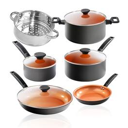Gotham Steel - Pro Premier Hard Anodized 10 Piece Nonstick Cookware Set - Black