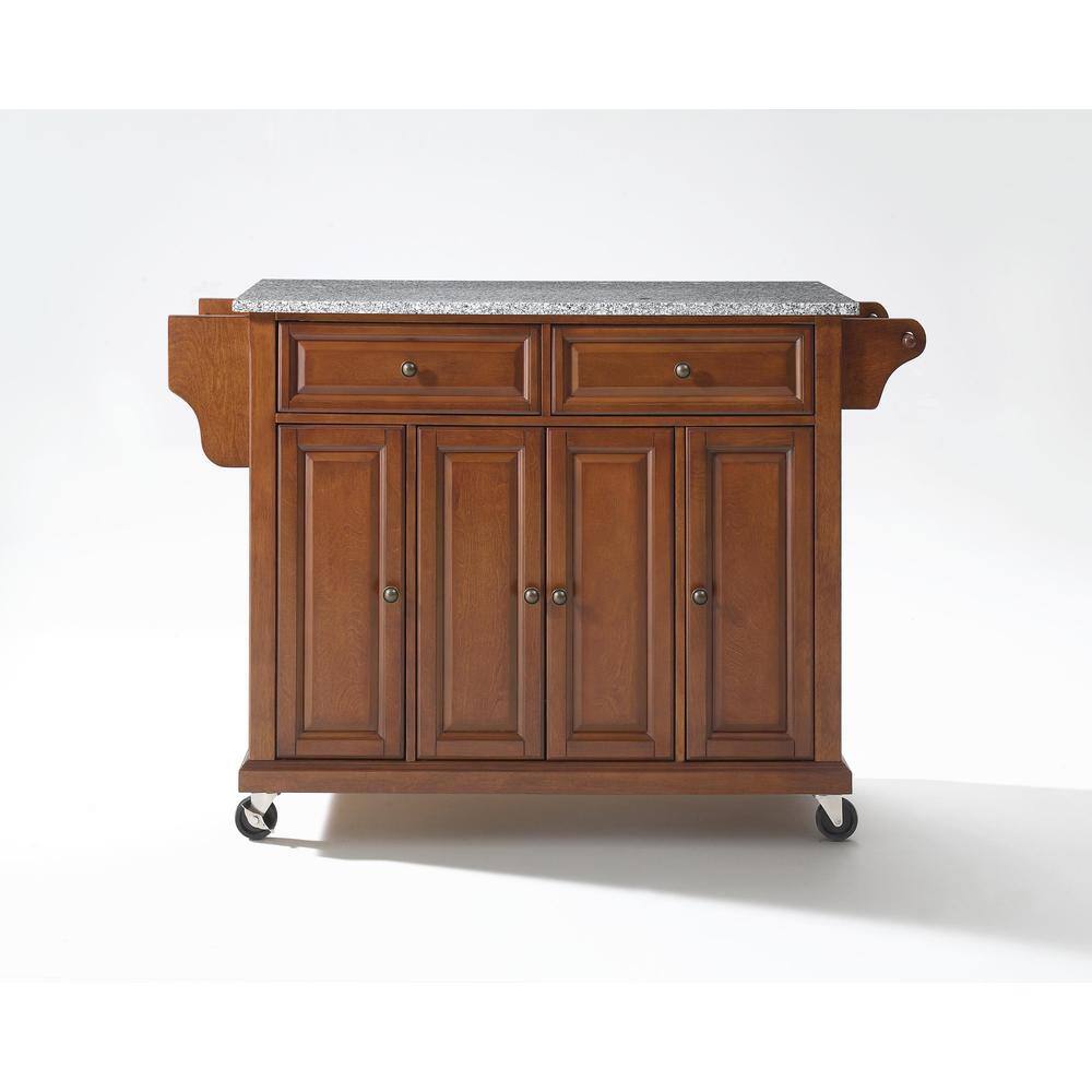 Left. Crosley Furniture - Full Size Granite Top Kitchen Cart - Cherry.
