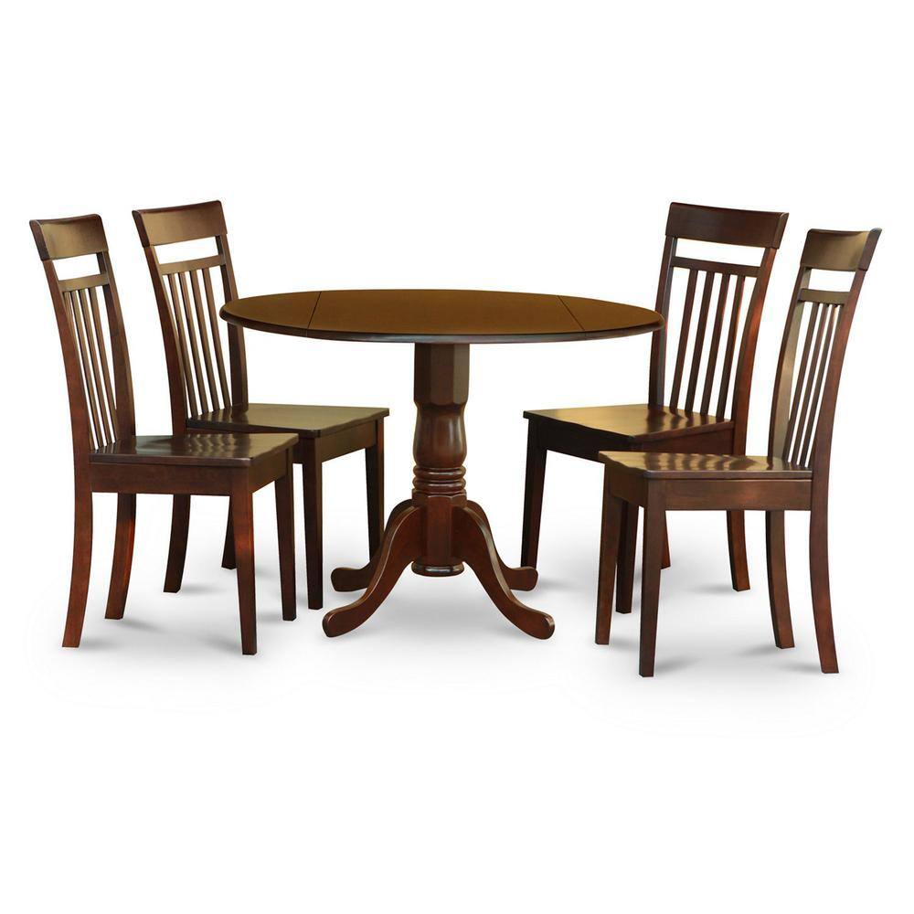 Back. East West Furniture - 5 Pc Kitchen nook Dining set-small Table and 4 Dining Chairs - Mahogany.