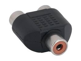 Cable Leader - RCA Female to Female Coupler, Phono Barrel, Fully Molded - Black