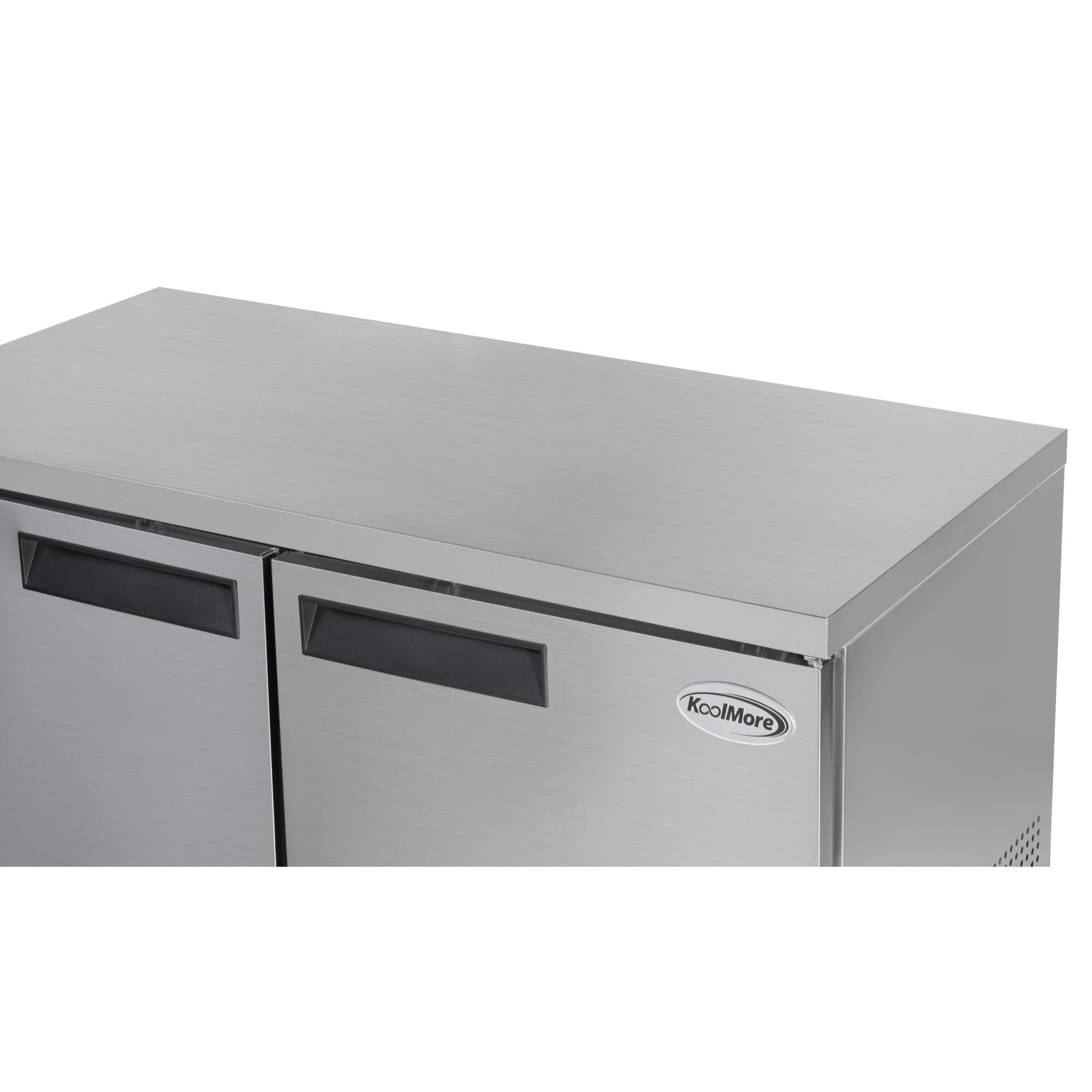 Alt View 3. Koolmore - 60 in. Two-Door Commercial Undercounter Freezer in Stainless Steel with Casters, ETL Listed (KM-UCF-15SS) - Stainless-Steel.