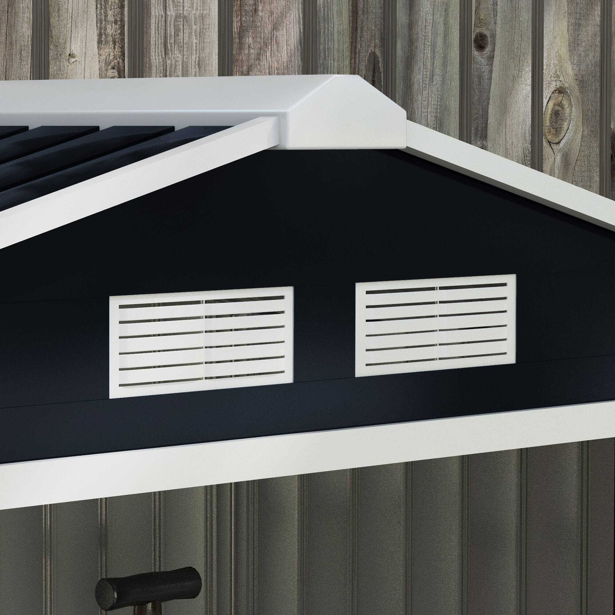 Alt View 7. Outsunny - 7' x 4' Outdoor Storage Shed, Garden Tool Metal Shed with Foundation Kit, Double Lockable Door.