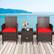 Alt View 1. Costway - 3PCS Patio Rattan Furniture Set Cushioned Sofa Glass Tabletop Deck - Red,Mix Brown.