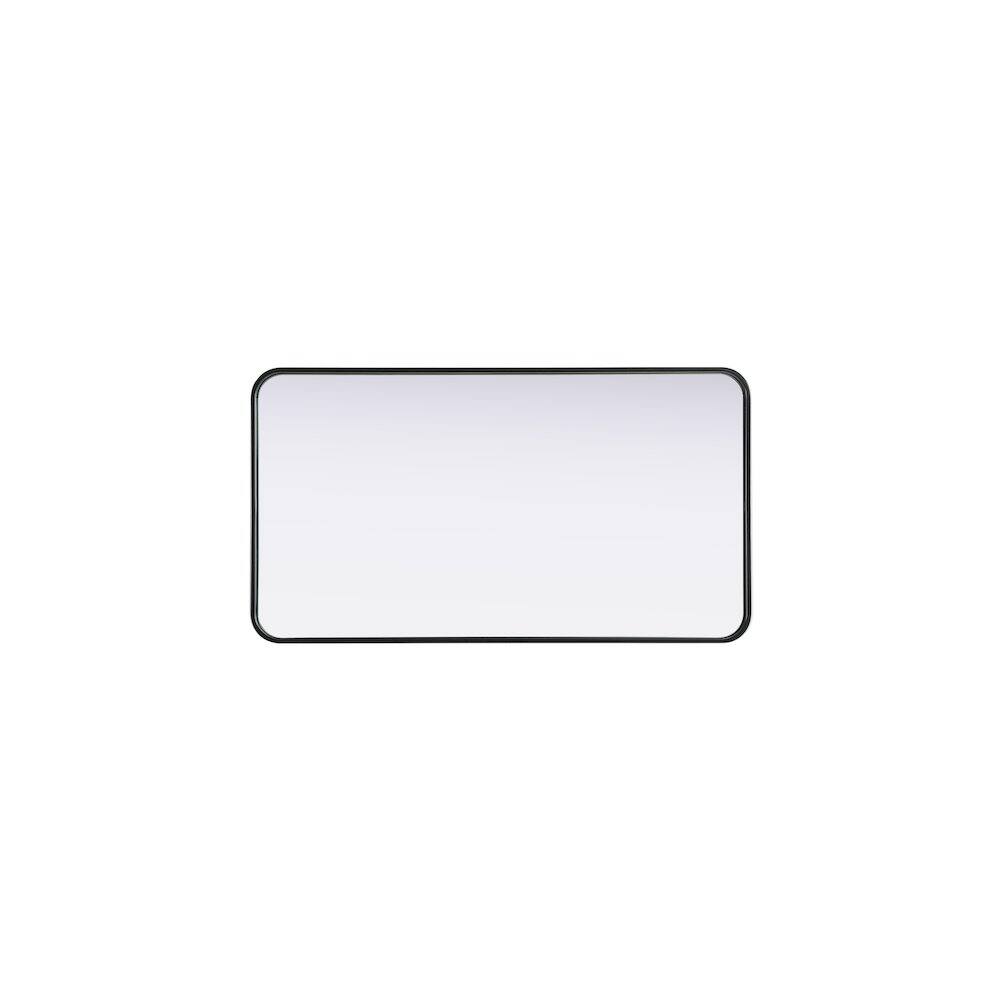 Alt View 4. Elegant Decor - Contour Metal Rectangle Mirror 22x40 in Black - Black.