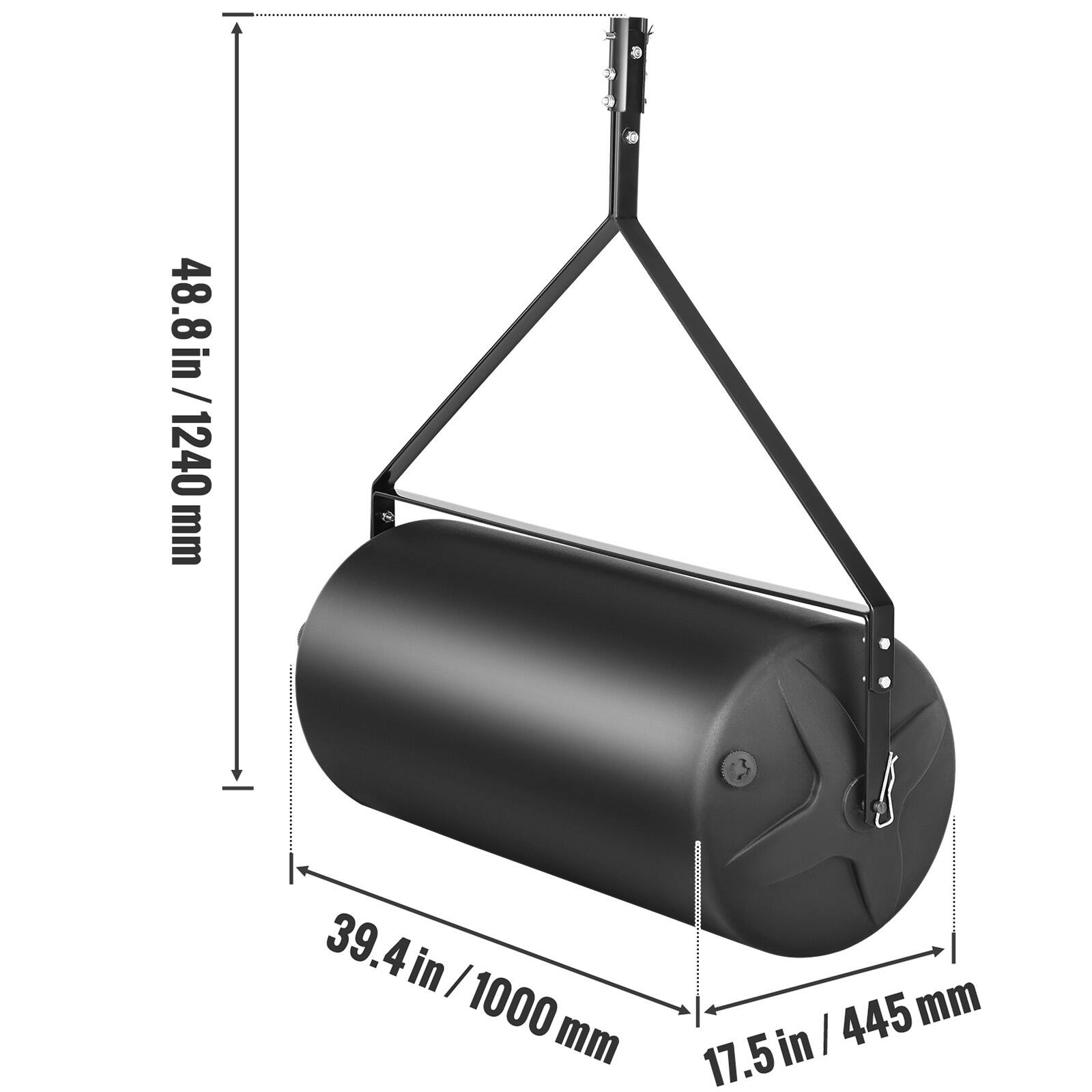 48.8 in / 1240 mm  
39.4 in / 1000 mm  
17.5 in / 445 mm