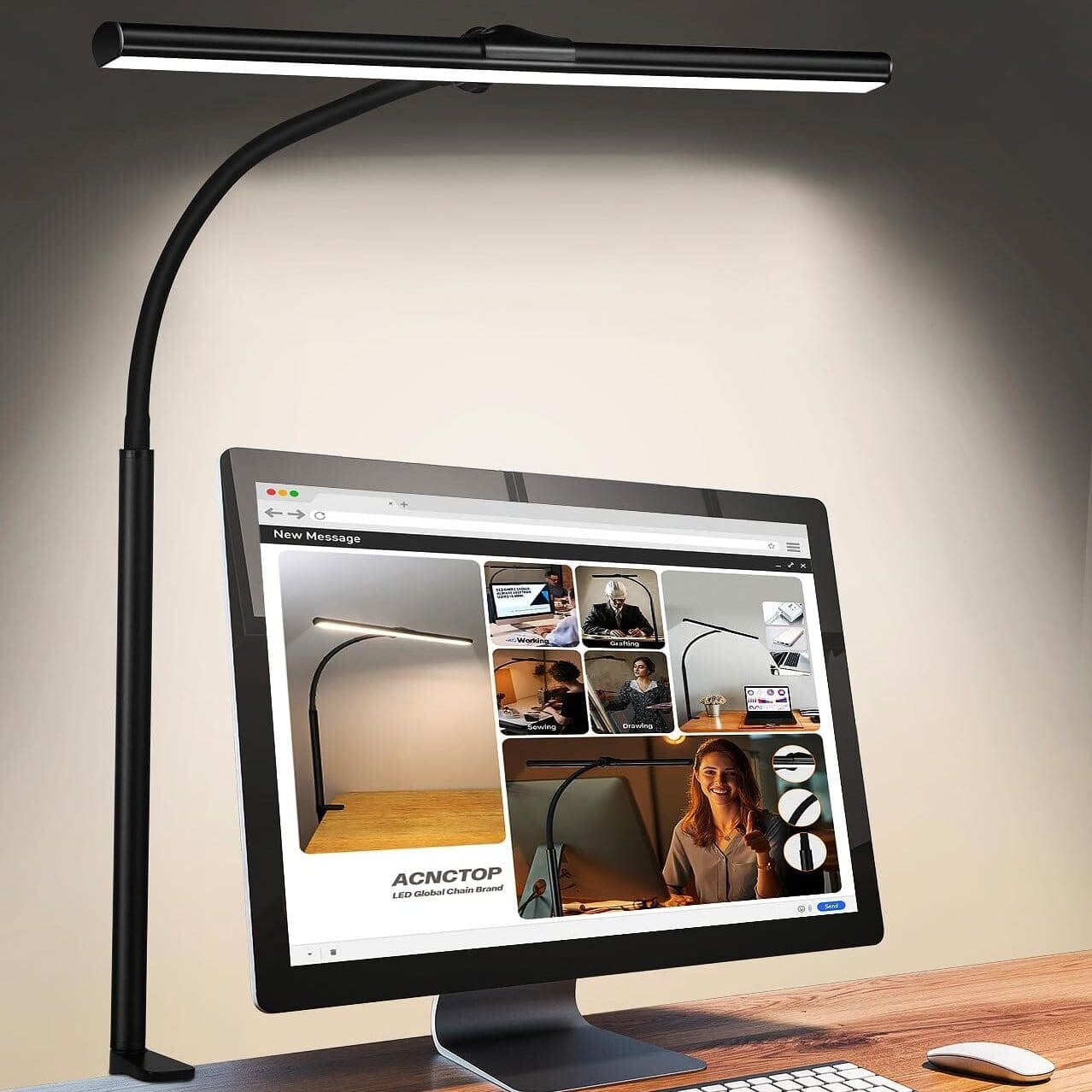 Dazzed Corner - Eye-Caring Desk Lamp, 25 Lighting Modes, Flexible Gooseneck - Black