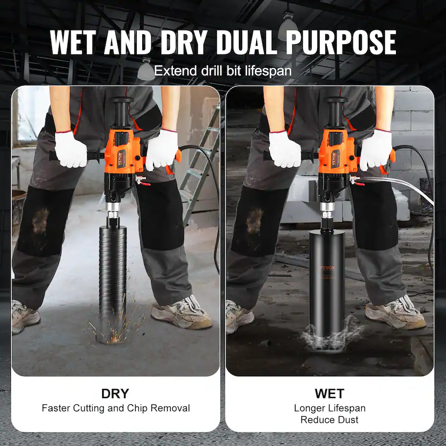 Diamond Core Rig Models VEVOR Core Drill Machine, 0.8 6.3in Drilling Diameter Handheld Diamond ...