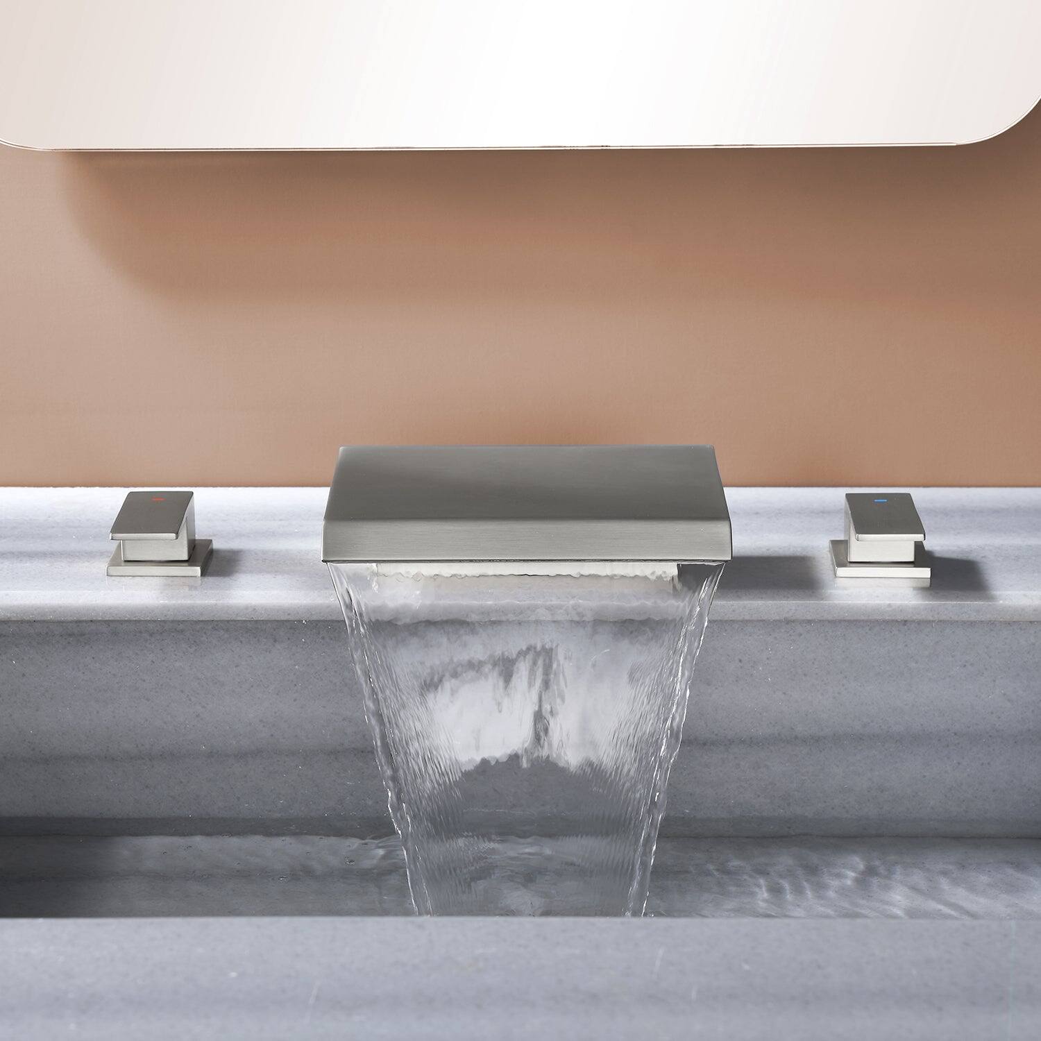 Alt View 1. Boyel Living - Brushed Faucet SUS304 Waterfall Spout cUPC Quick Connect Temporary Shelf - Brushed Nickel.