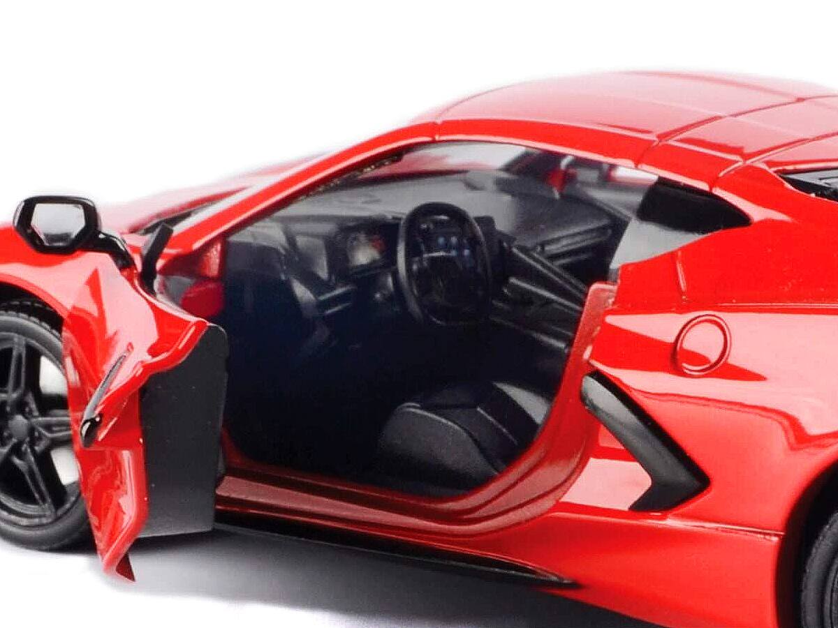 Alt View 1. Motormax - 2020 Chevrolet Corvette C8 Stingray Red "Timeless Legends" 1/24 Diecast Model Car by Motormax.
