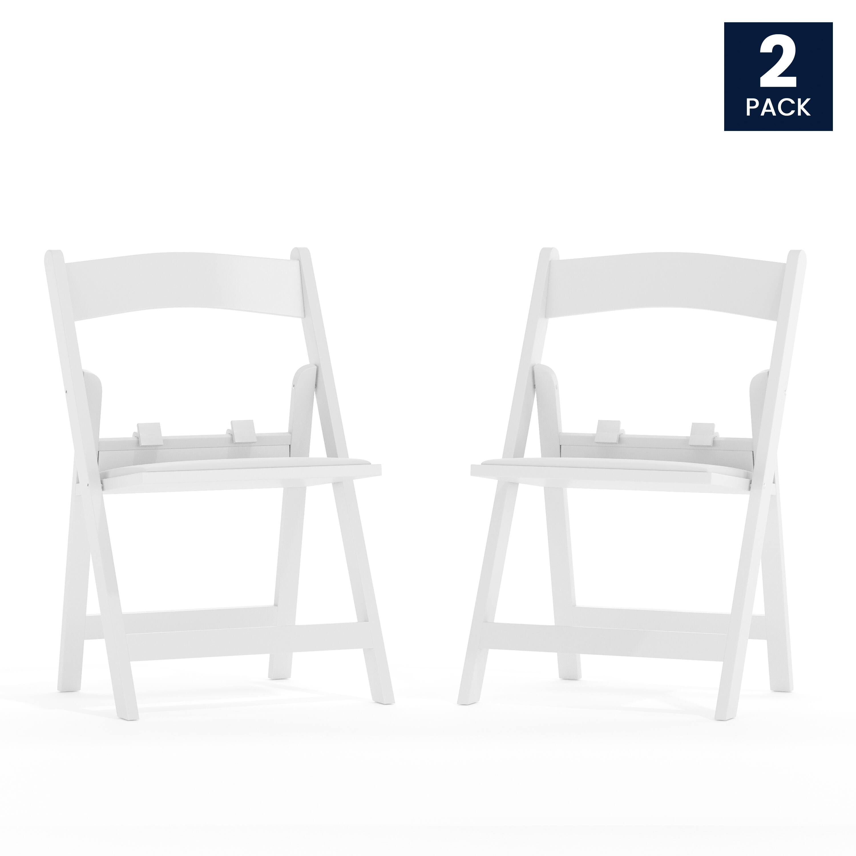Alt View 1. Emma + Oliver - Kids Folding Chairs with Padded Seats | Set of 2 Resin Folding Chair with Vinyl Padded Seat for Kids - White.