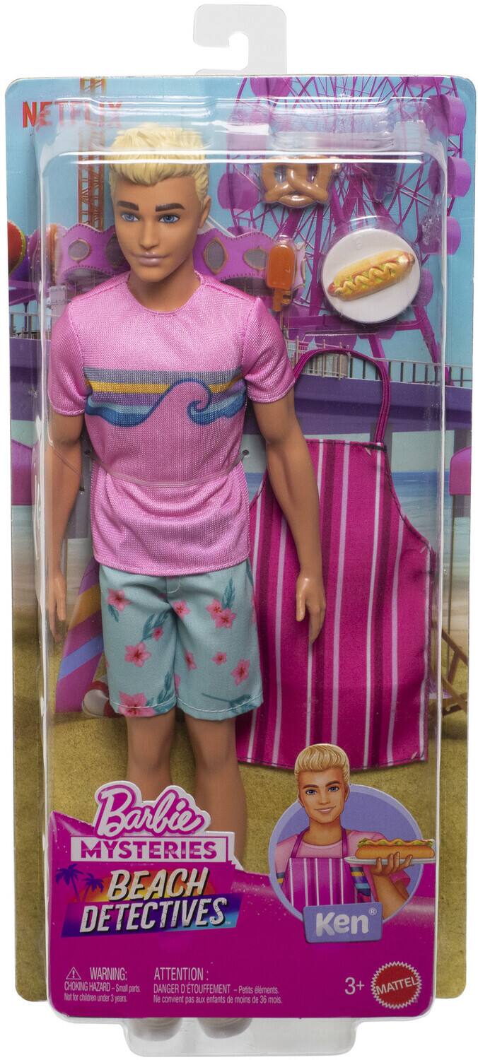 NETFLIX

Barbie MYSTERIES BEACH DETECTIVES

Ken

WARNING: CHOKING HAZARD - Small parts. Not for children under 3 years.

ATTENTION: DANGER DE TOUFFEMENT - Petits éléments. Ne convient pas aux enfants de moins de 36 mois.

3+ MATTEL