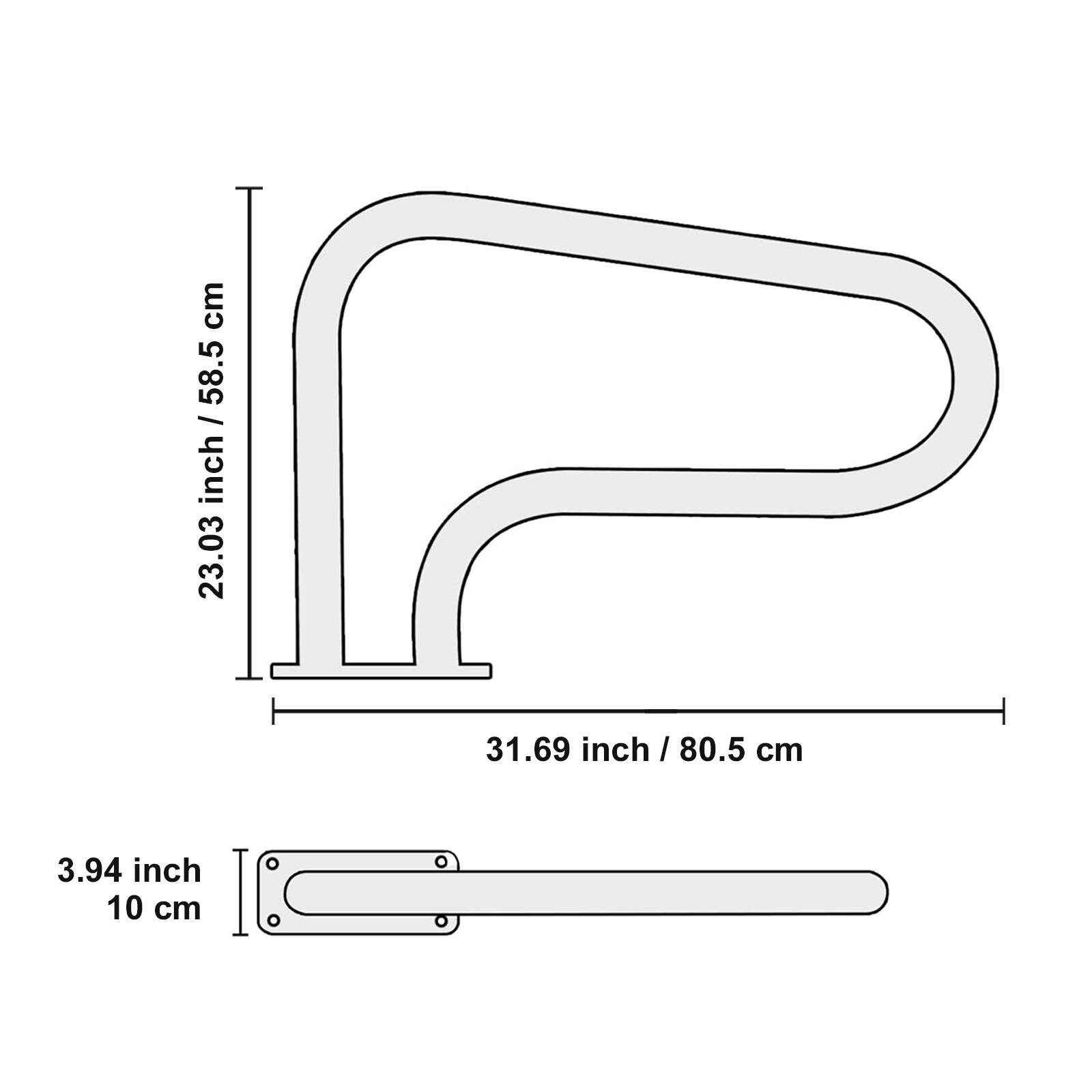 - 23.03 inch / 58.5 cm
- 31.69 inch / 80.5 cm
- 3.94 inch / 10 cm