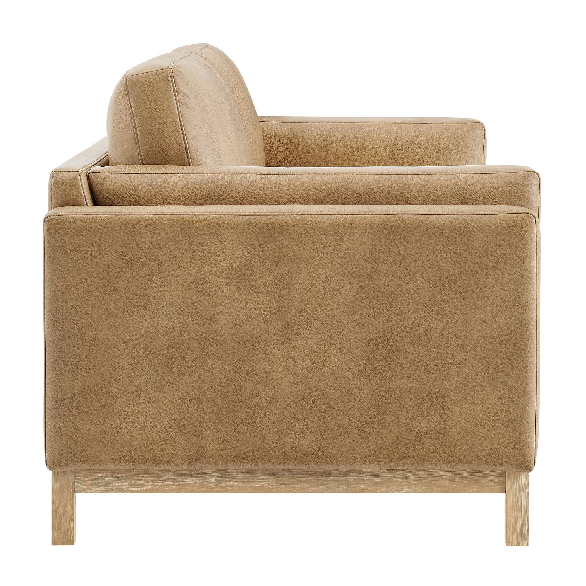 Back. Modway - Roscoe 81 inch Vegan Leather Sofa by Modway - Toast.