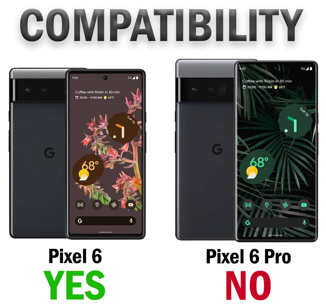 COMPATIBILITY

9:30 SG
9:30 Coffee with Robin in 30 min
10:00 11:00 AM
68 5G

Coffee with Robin in 30 min
10:00 11:00 AM
68 G

Tue 1p
G

Pixel 6 YES
Pixel 6 Pro NO