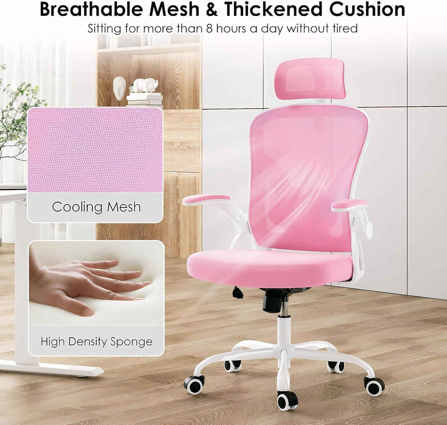 Breathable Mesh & Thickened Cushion  
Sitting for more than 8 hours a day without tired  

Cooling Mesh  

High Density Sponge