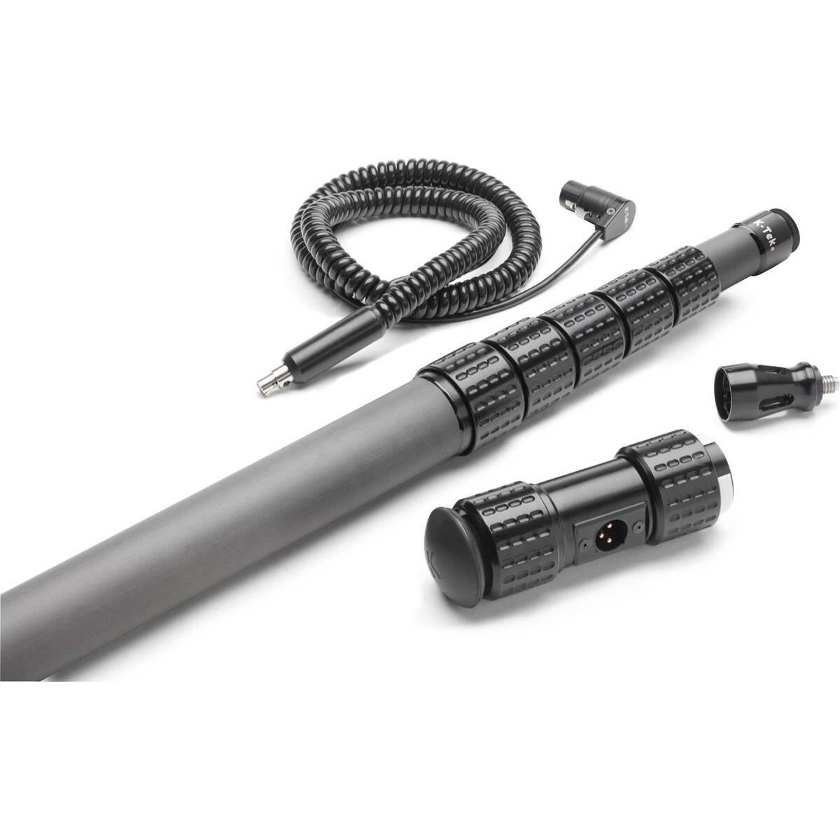 Alt View 1. K-Tek - K-Tek KP12CCR 12' KlassicPro Graphite 6-Section Boompole with KPCK12 Internal XLR Coiled Cable and KPCCR Side Exit.