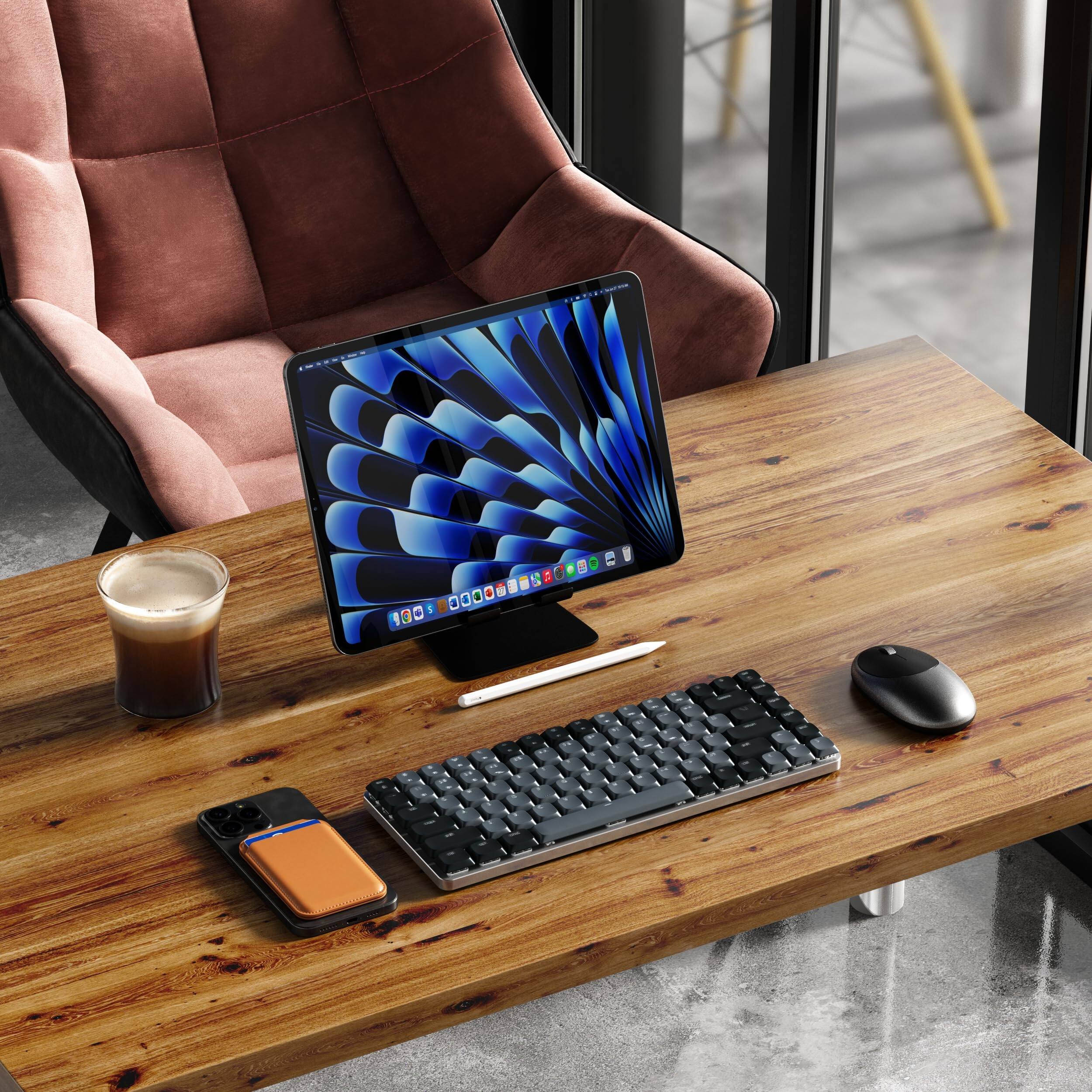 Alt View 4. Satechi - Satechi SM1 75% Mechanical Keyboard, Backlit Bluetooth/2.4GHz/USB-C, 84 Keys - Dark Gray/Gray - Dark Gray/Gray.