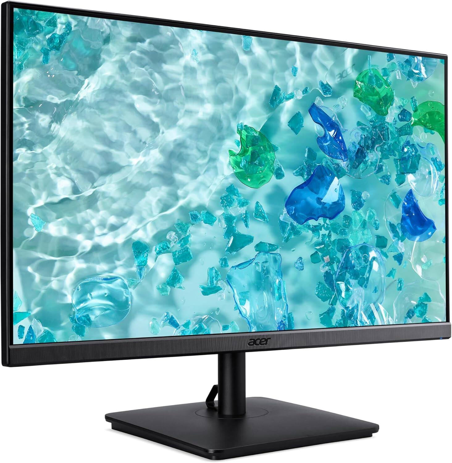 Left. Acer - Acer Vero V7 V277 Gbmipx 27" FHD IPS Monitor, VGA, Anti Glare Black(UM.HV7AA.G07) w/DKZ Hub & Ergoflexy Single Mount Arm - Black.