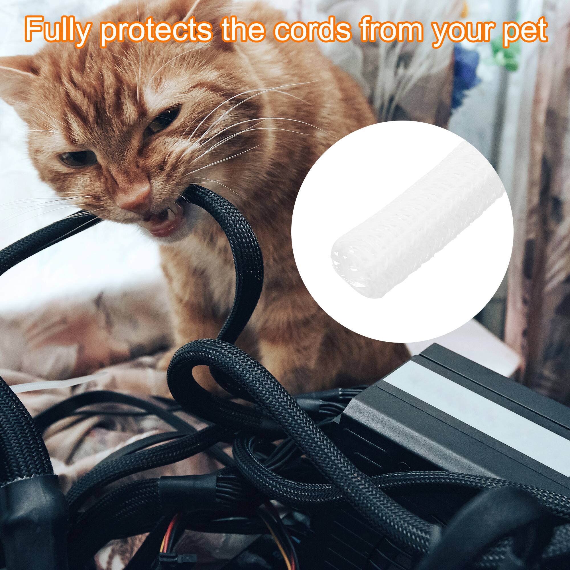 Fully protects the cords from your pet