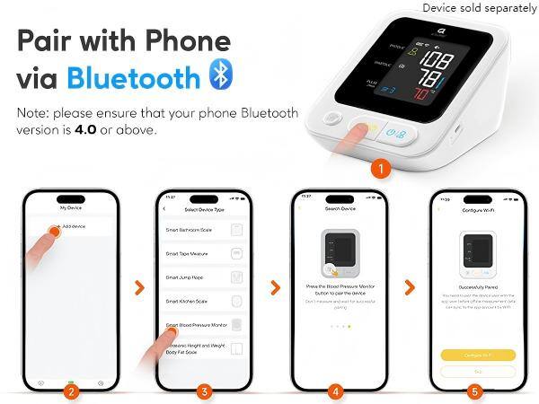 Pair with Phone via Bluetooth

Note: please ensure that your phone Bluetooth version is 4.0 or above.

1. Device sold separately

2. My Once Device

3. Select Device Type

4. Smart Device Type

5. Configure Wi-Fi

6. Successfully Paired