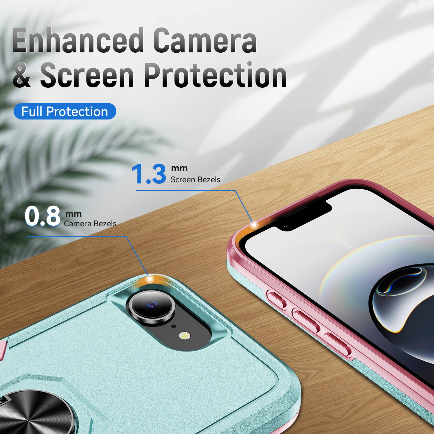 Enhanced Camera & Screen Protection  
Full Protection  
1.3 mm Screen Bezels  
0.8 mm Camera Bezels