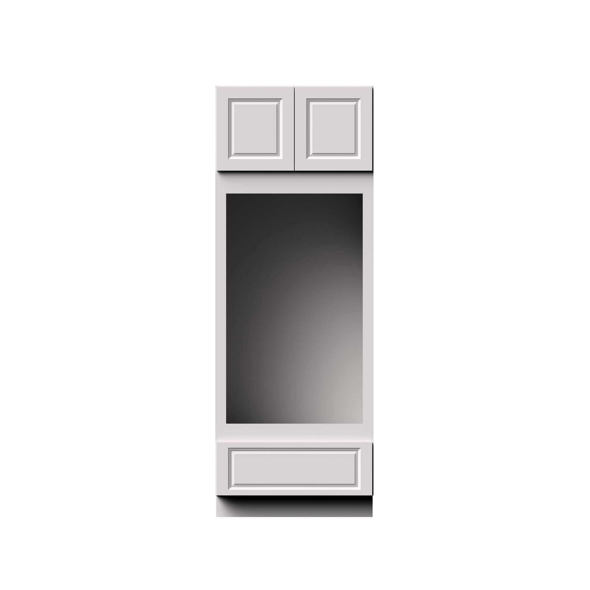 Alt View 1. Boyel Living - 33-in W x 90-in H x 27-in D Shaker Double Oven Tall Kitchen Cabinet with Drawer - Glacier White.