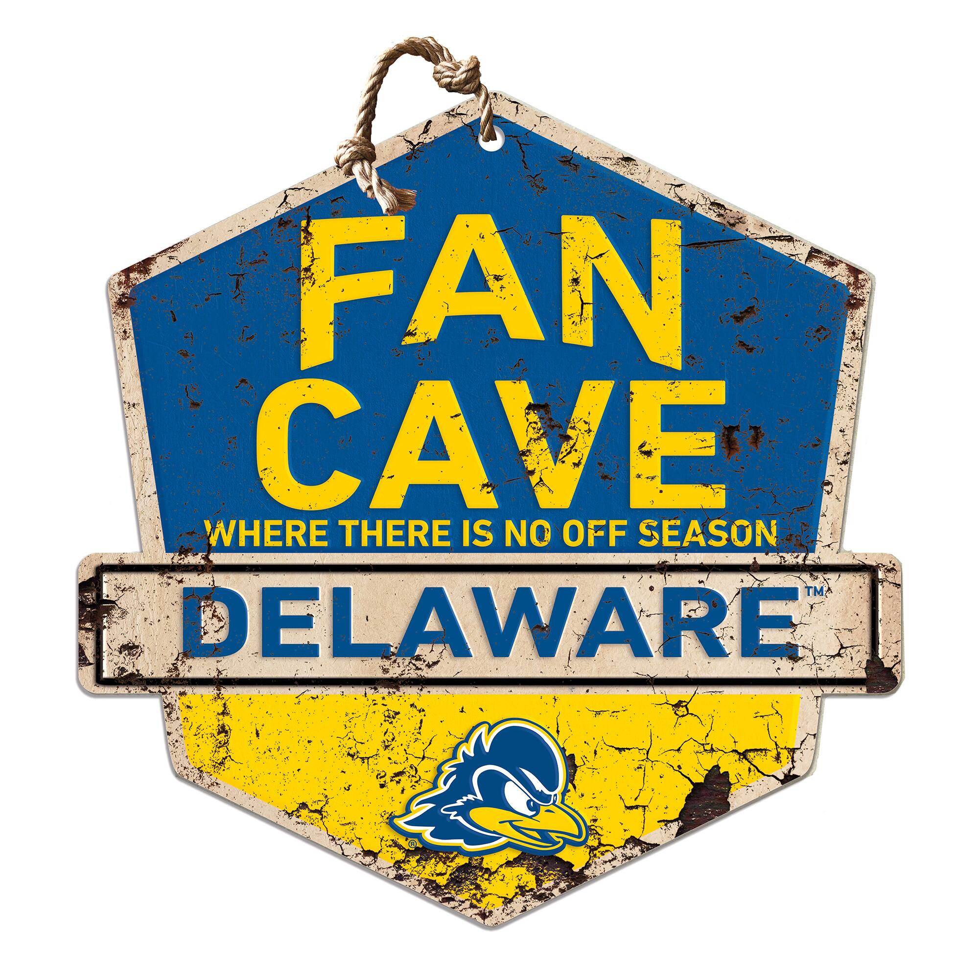 Delaware Fightin' Blue Hens 20'' x 20'' Fan Cave Badge Sign