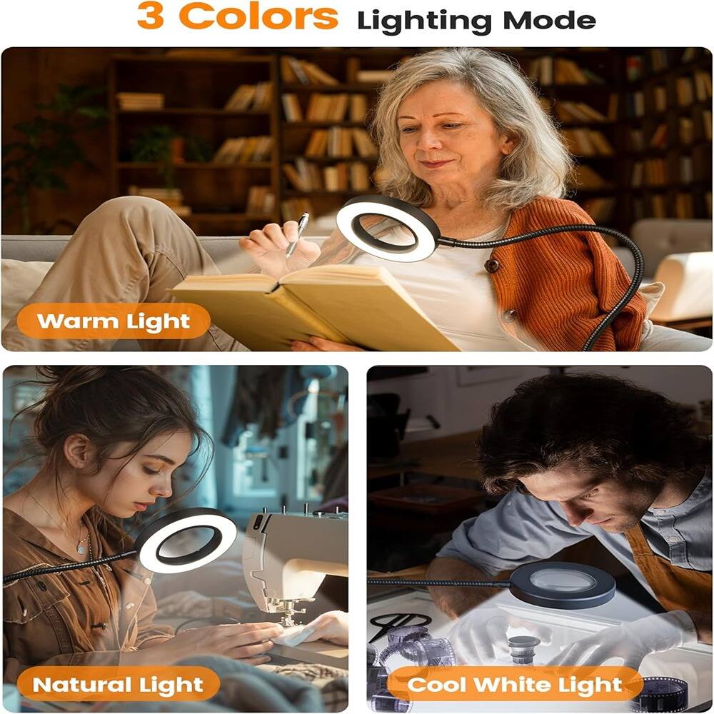 3 Colors Lighting Mode

- Warm Light
- Natural Light
- Cool White Light