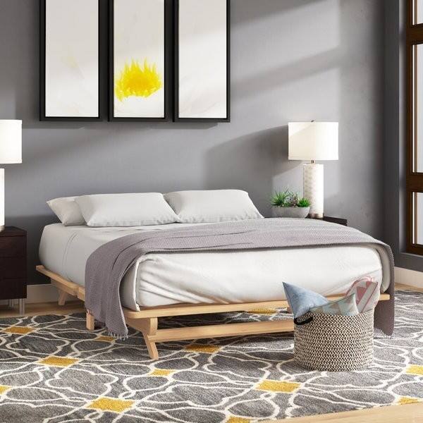 Back. Hivvago - Farmhouse Full Size Solid Wood Platform Bed - Brown.