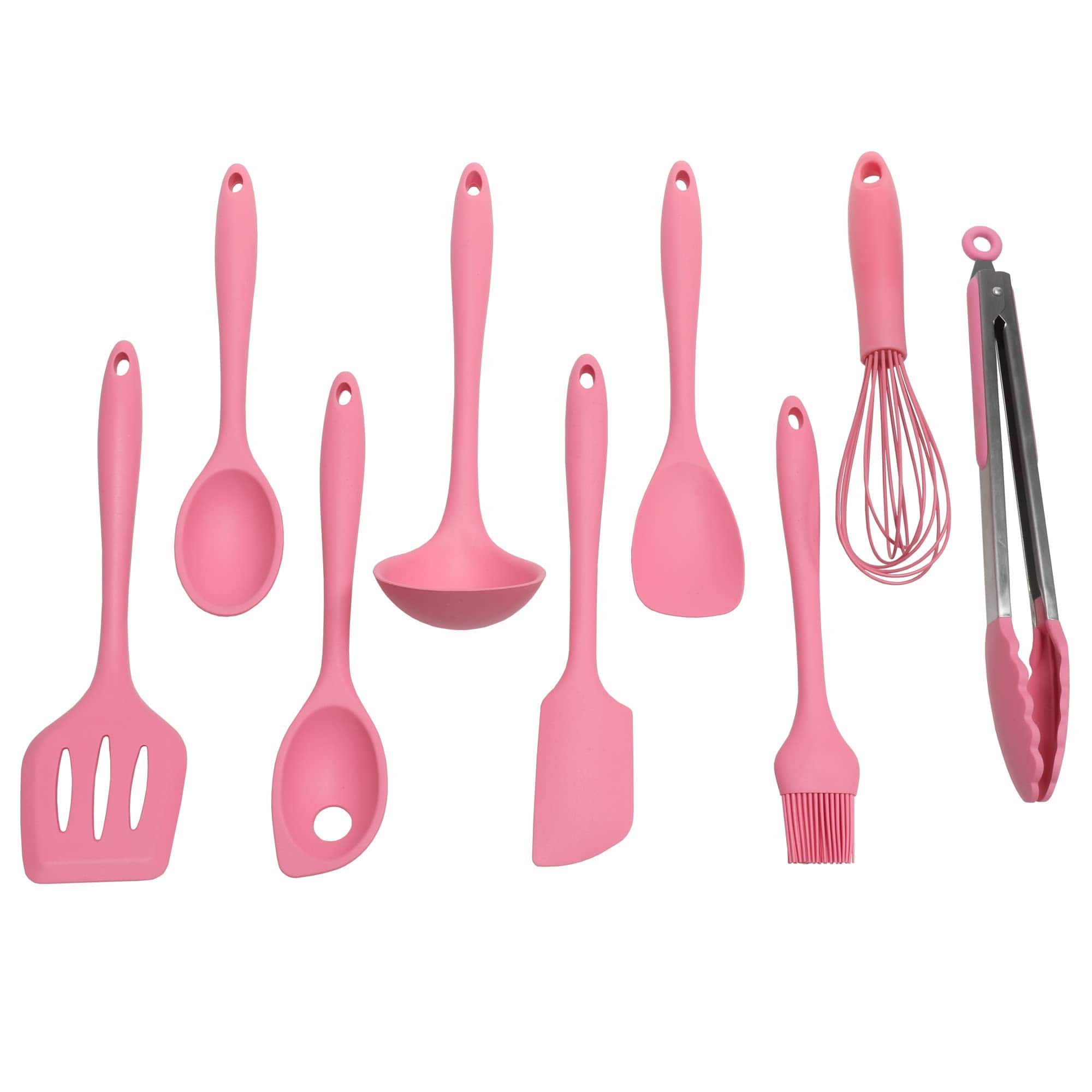 Chef Craft - 9 Piece Premium Silicone Kitchen Tool and Utensil Set - Pink