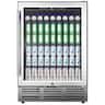 SIMZLIFE - 180 Cans Beverage Refrigerator Cooler-5.7cu. ft Freestanding Mini Fridge Cooler, Adjustable Shelvesfor Soda, Wine - Silver Stainless Steel
