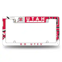 Rico Industries - Utah Utes Chrome Metal License Plate Frame with Bold Full Frame Design - Multi