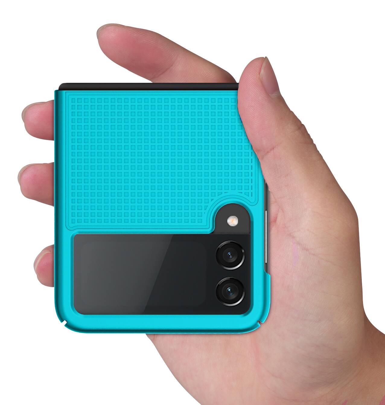 Alt View 5. Nakedcellphone - Slim Hard Case for Samsung Galaxy Z Flip 3 - Teal.