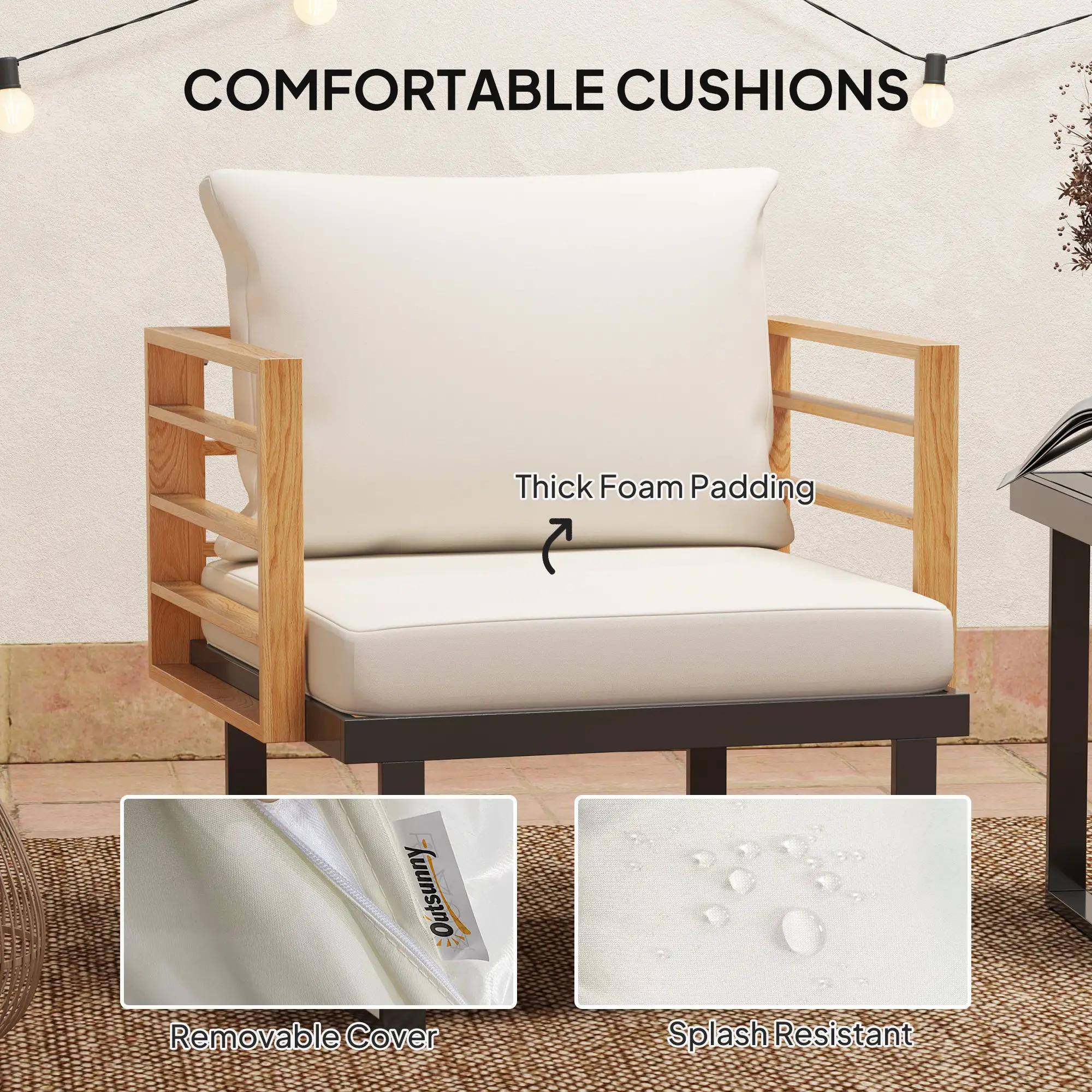 COMFORTABLE CUSHIONS

- Thick Foam Padding
- Removable Cover
- Splash Resistant