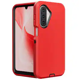 Entronix - Case Compatible with Galaxy A17 - Triple-Layer Heavy Duty Protection - Red