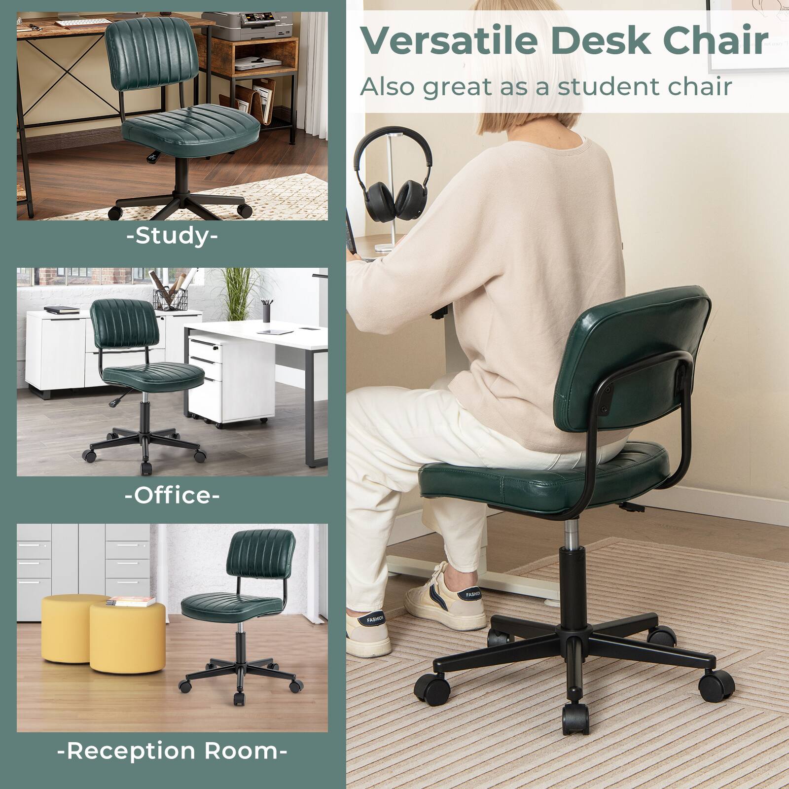 Versatile Desk Chair: Also great as a student chair - Study - Office - Reception Room -