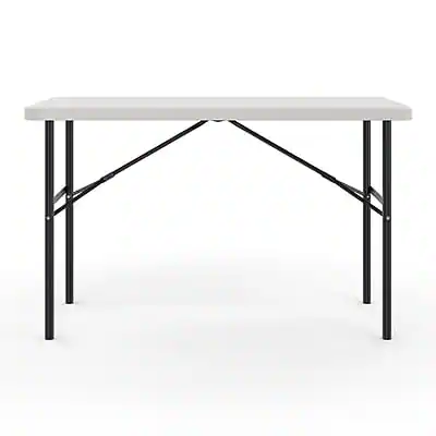 Front. Staples - Staples 4' x 24" Heavy Duty Plastic Folding Table, White Granite (79203/54406) - White Granite.