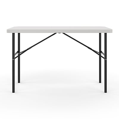Staples - 4' x 24" Heavy Duty Plastic Folding Table, (79203/54406) - White Granite