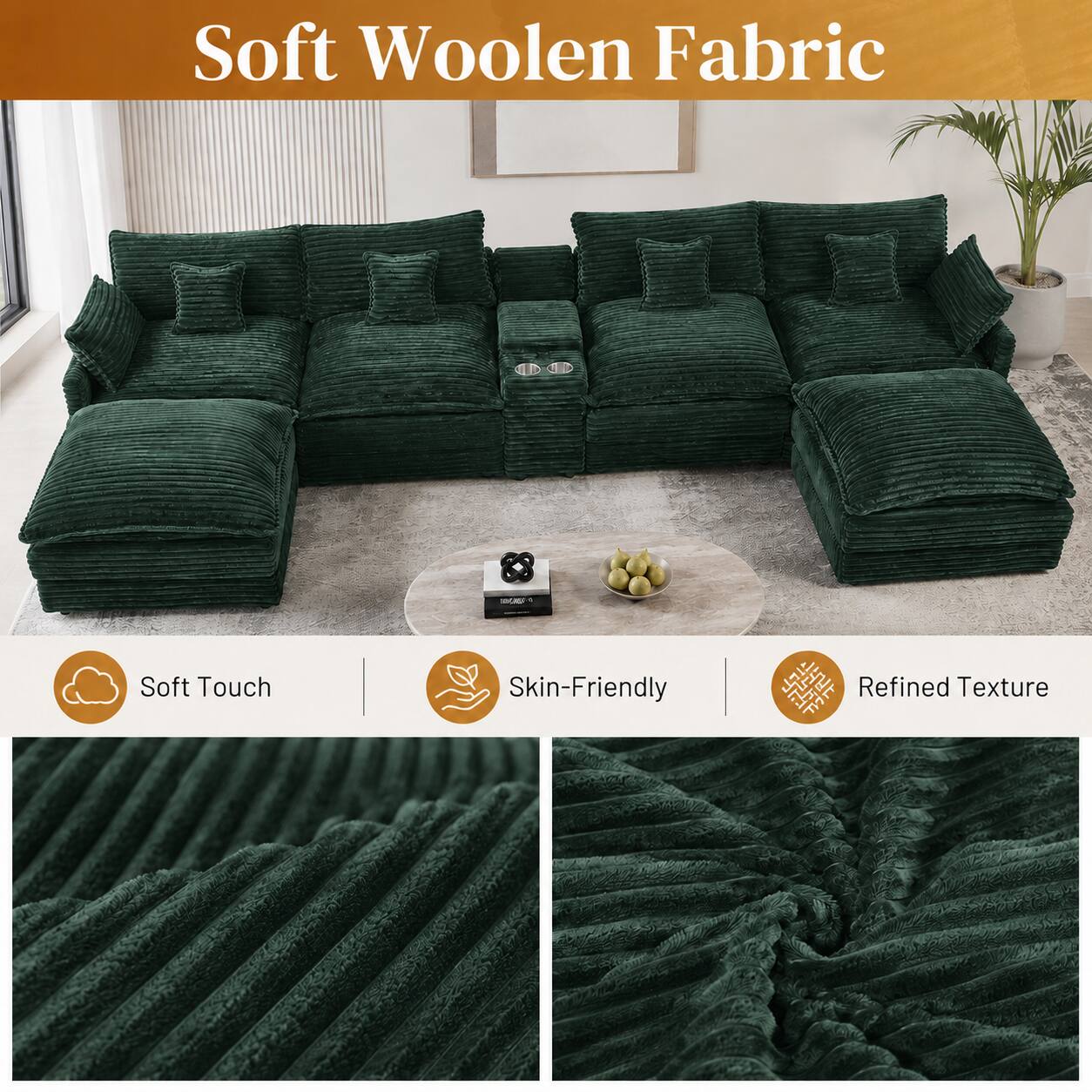 Soft Woolen Fabric - Soft Touch, Skin-Friendly, Refined Texture