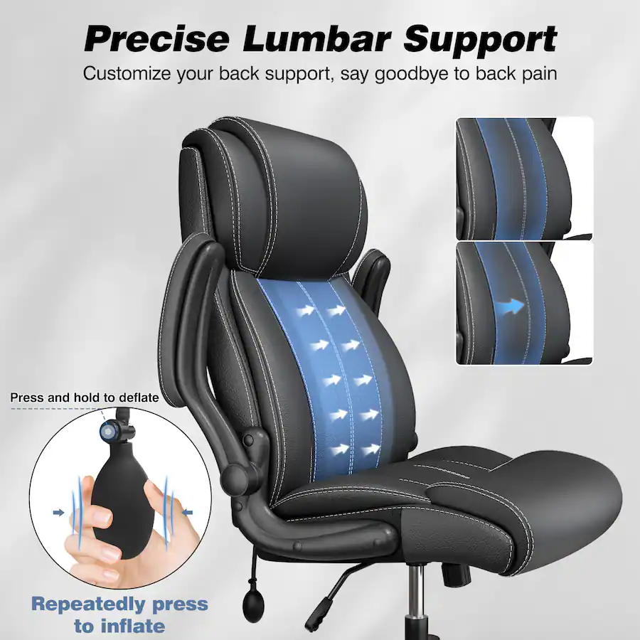 KERDOM Ergonomic Office Chair Desk Computer Chair, PU Leather High Back ...