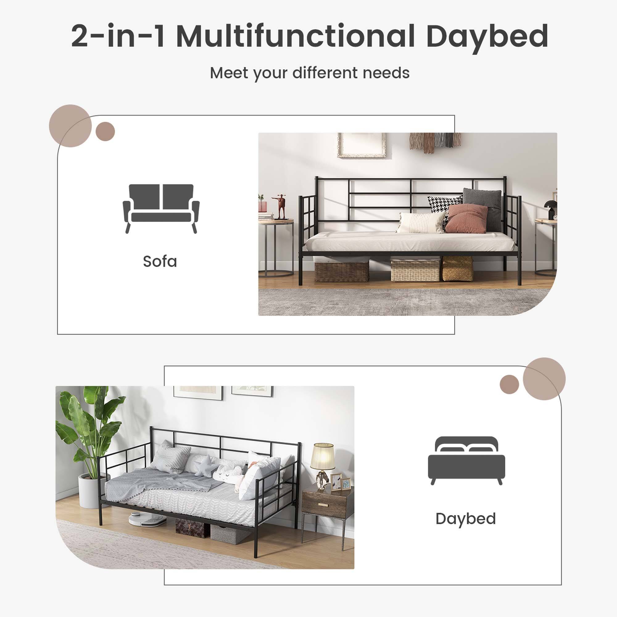 2-in-1 Multifunctional Daybed: Meet your different needs - Sofa and Daybed.