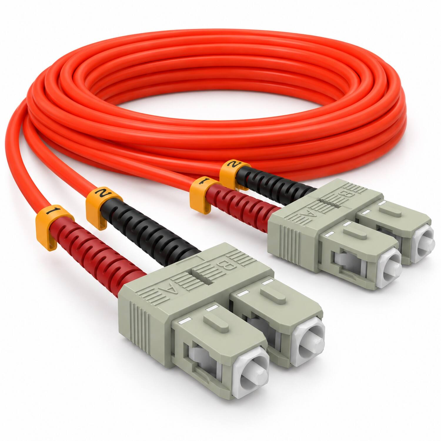 Left. Sanoxy - 15m SC/SC Duplex 62.5/125 Multimode OM1 Fiber Optic Cable - Multi.