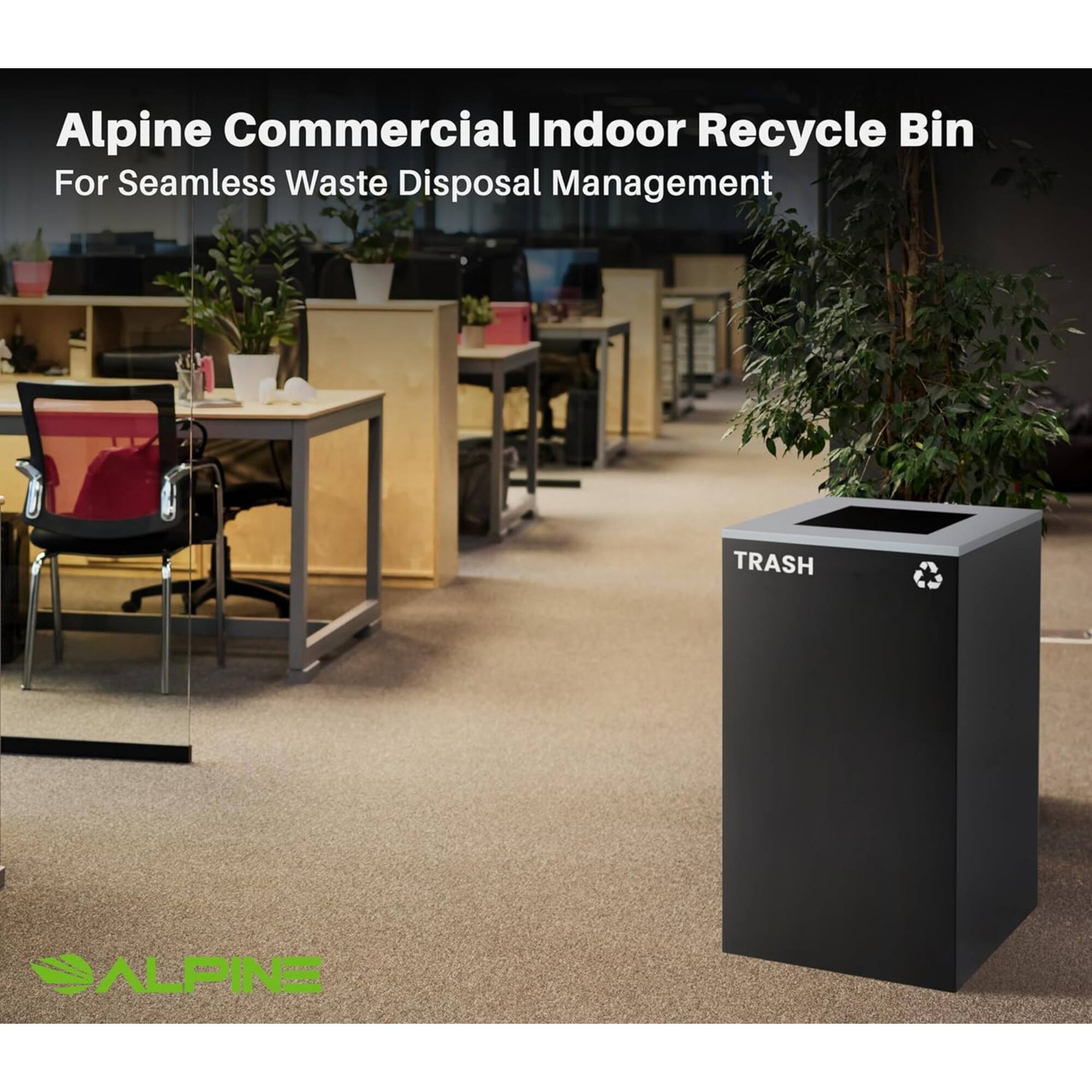 Alpine Commercial Indoor Recycle Bin For Seamless Waste Disposal Management, TRASH, ALPINE