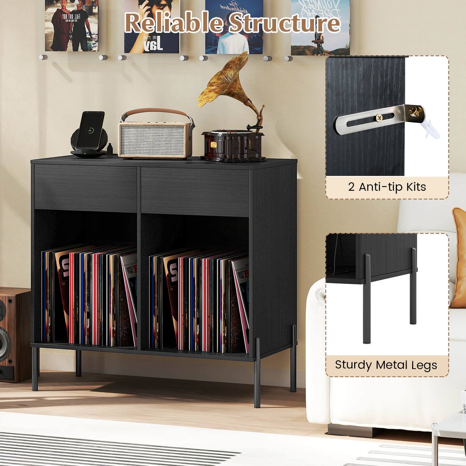 Reliable Structure

- 2 Anti-tip Kits
- Sturdy Metal Legs