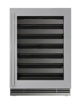 U-Line - 24"W. 4.9 Cu.Ft. Built-In Wine Refrigerator- Frame w. Glass - Stainless Steel