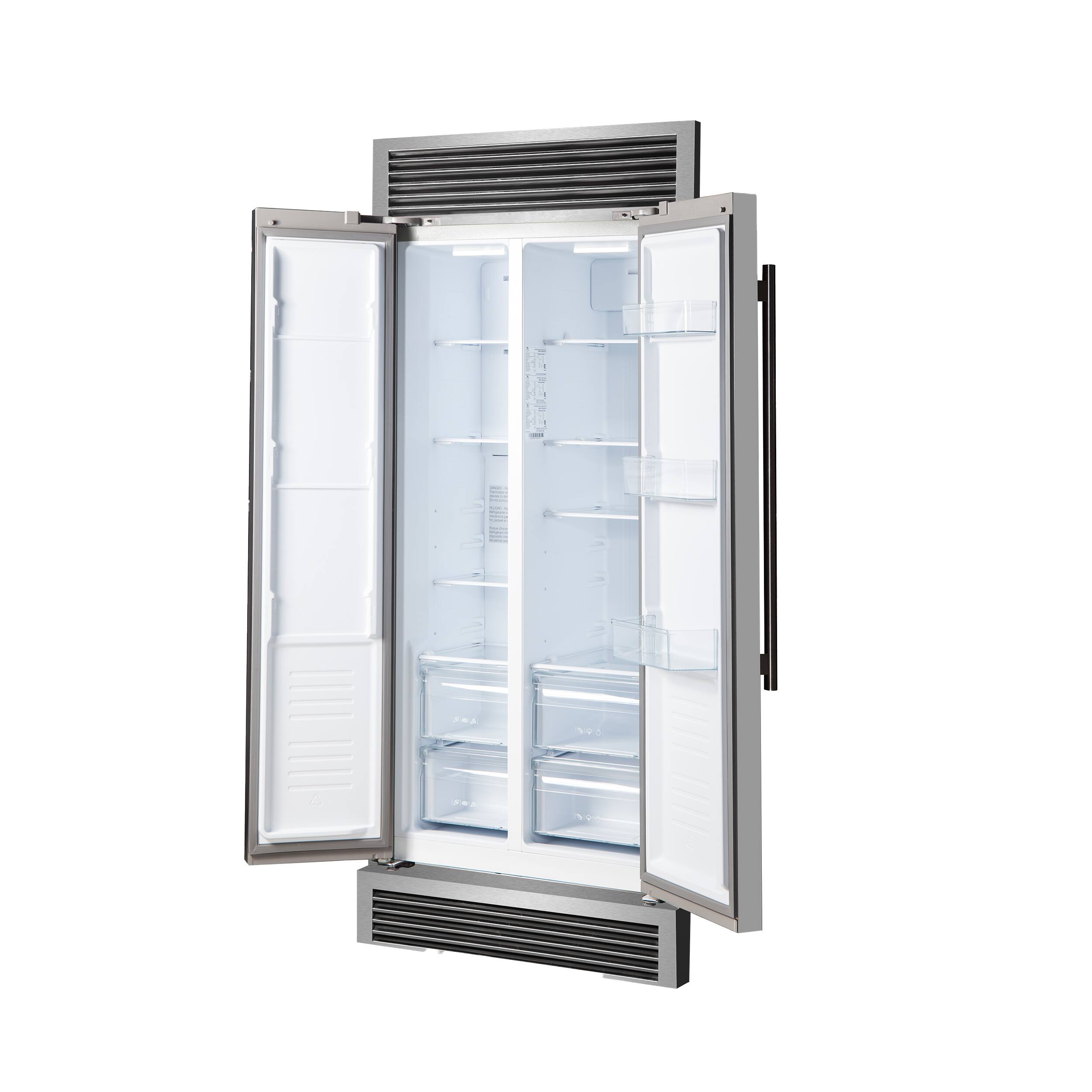 Alt View 4. Forno Appliances - Salerno 15.6 Cu. Ft. Side-by-Side Refrigerator with Decorative Grill Trim - Stainless Steel VCM.