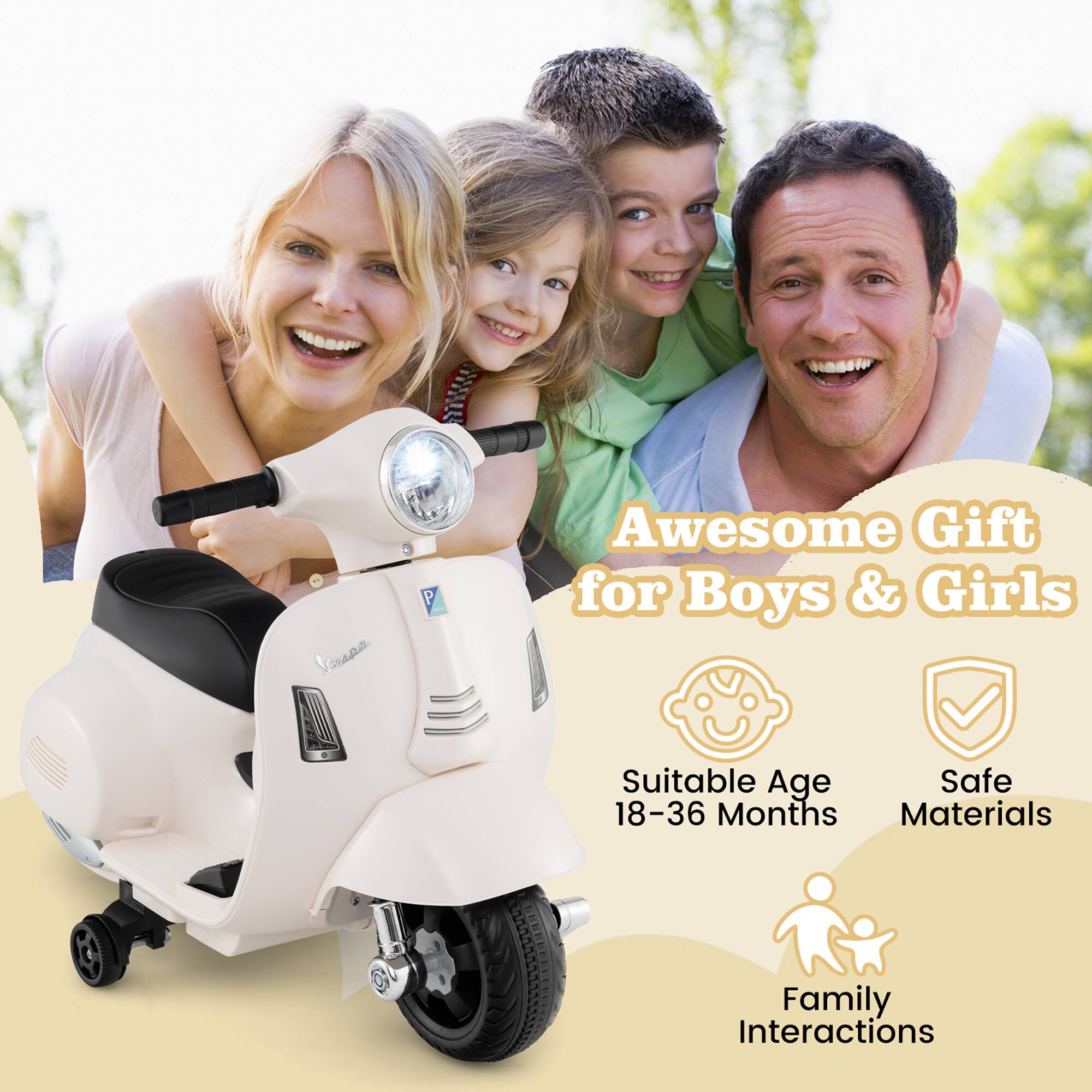 Awesome Gift for Boys & Girls  
Suitable Age 18-36 Months  
Safe Materials  
Family Interactions