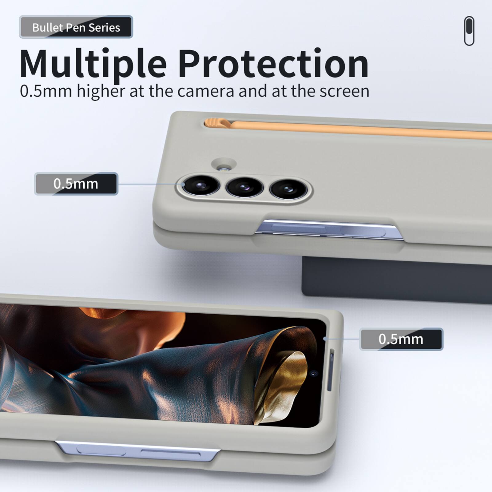 Bullet Pen Series  
Multiple Protection  
0.5mm higher at the camera and at the screen